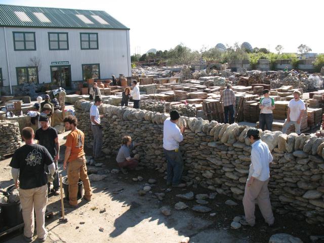 View of the walling workshop at American Soil
